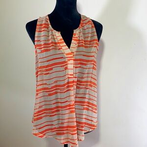 Lush Sheer Neon Orange Striped Tank top
